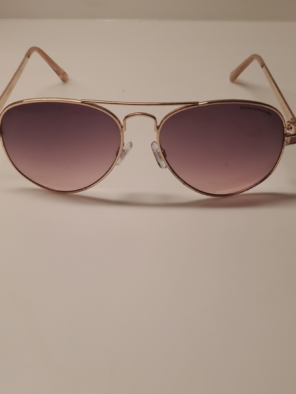 Juicy Couture Gold Aviator Sunglasses with Gradient Purple Lenses
